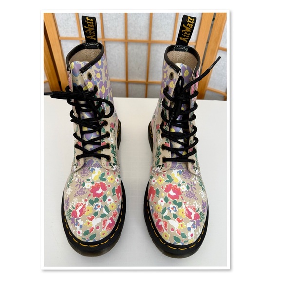 Dr. Martens Shoes - Dr. Martens 1460 Floral Lace-up Combat Boots